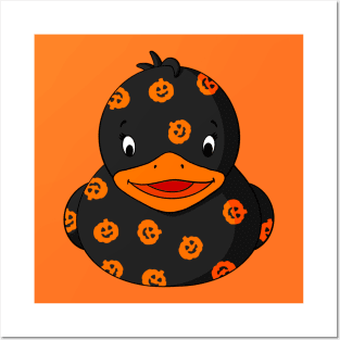 Pumpkin Pattern Rubber Duck Posters and Art